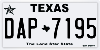 TX license plate DAP7195