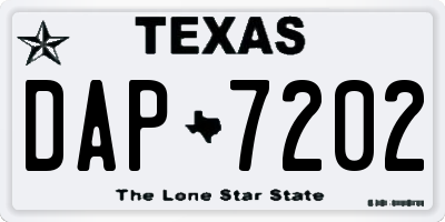 TX license plate DAP7202