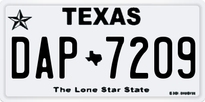 TX license plate DAP7209