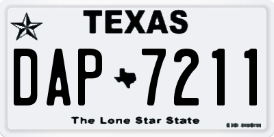 TX license plate DAP7211