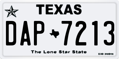 TX license plate DAP7213