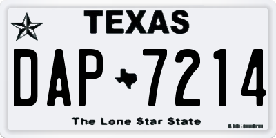 TX license plate DAP7214