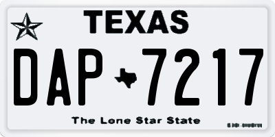 TX license plate DAP7217