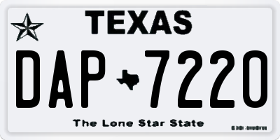 TX license plate DAP7220