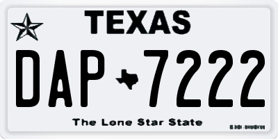 TX license plate DAP7222
