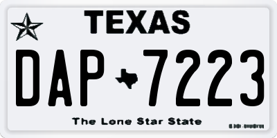 TX license plate DAP7223