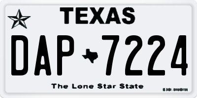 TX license plate DAP7224