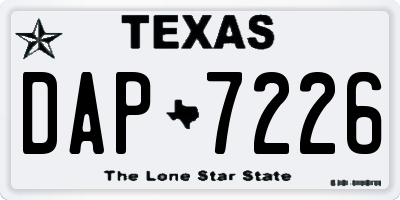 TX license plate DAP7226