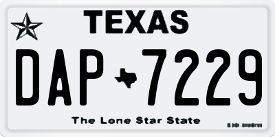 TX license plate DAP7229