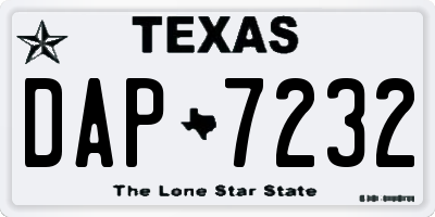 TX license plate DAP7232