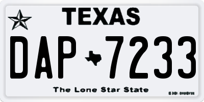 TX license plate DAP7233