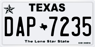 TX license plate DAP7235