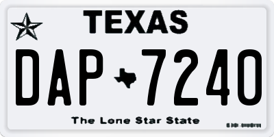 TX license plate DAP7240