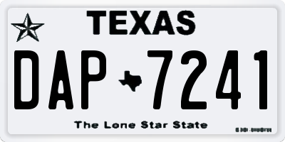 TX license plate DAP7241