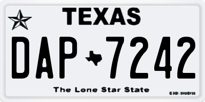 TX license plate DAP7242