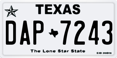 TX license plate DAP7243