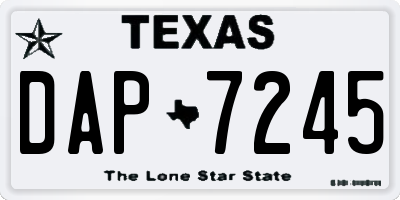 TX license plate DAP7245