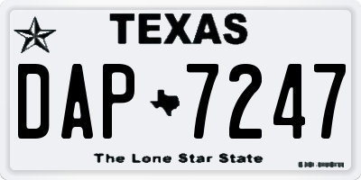 TX license plate DAP7247