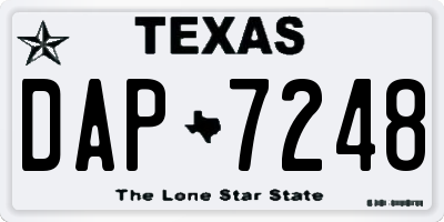 TX license plate DAP7248