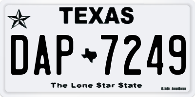 TX license plate DAP7249