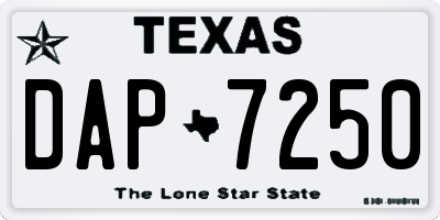 TX license plate DAP7250