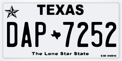 TX license plate DAP7252