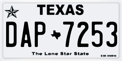 TX license plate DAP7253