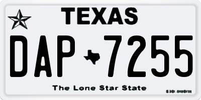 TX license plate DAP7255