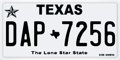 TX license plate DAP7256