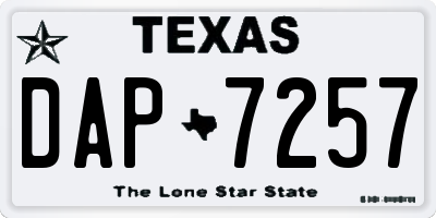 TX license plate DAP7257