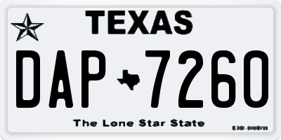 TX license plate DAP7260