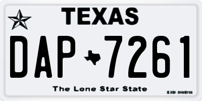 TX license plate DAP7261