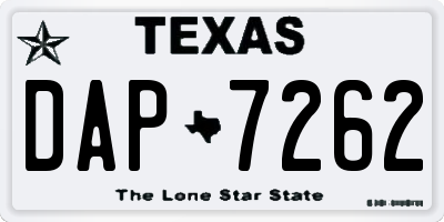 TX license plate DAP7262