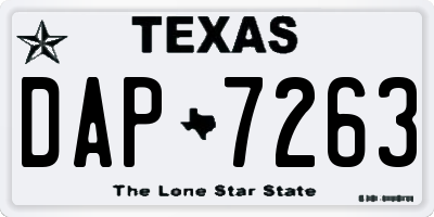 TX license plate DAP7263