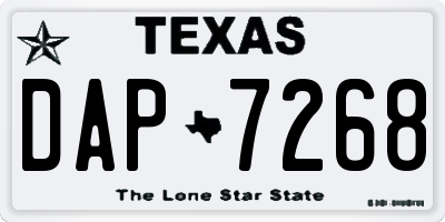 TX license plate DAP7268