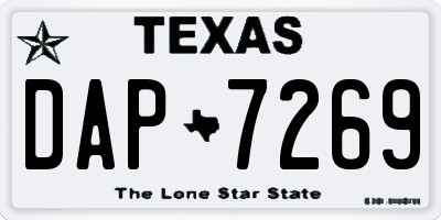 TX license plate DAP7269