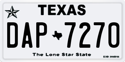 TX license plate DAP7270