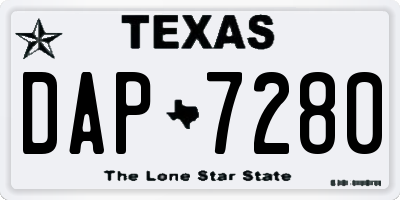 TX license plate DAP7280