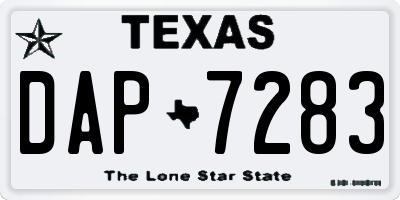 TX license plate DAP7283
