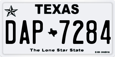 TX license plate DAP7284