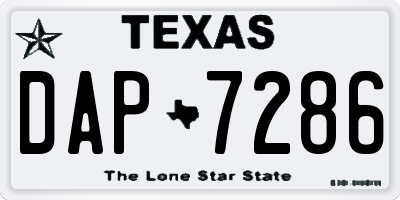 TX license plate DAP7286