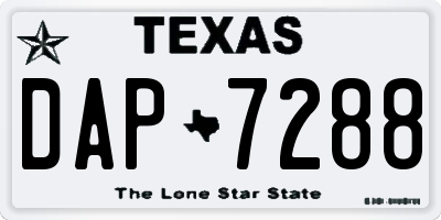 TX license plate DAP7288