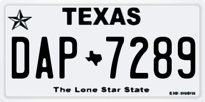 TX license plate DAP7289