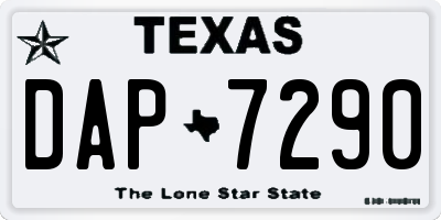 TX license plate DAP7290