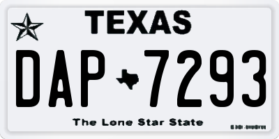 TX license plate DAP7293