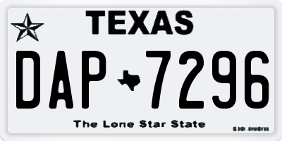 TX license plate DAP7296