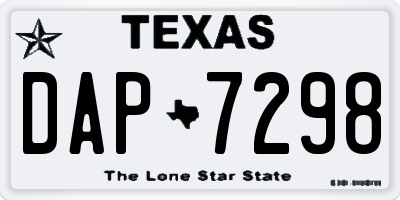 TX license plate DAP7298