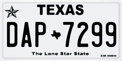 TX license plate DAP7299
