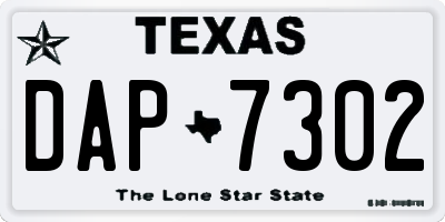 TX license plate DAP7302