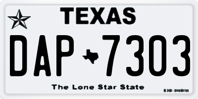 TX license plate DAP7303